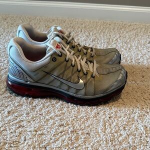 Nike Grey and Red Men’s Air Max Cushion Running Shoes